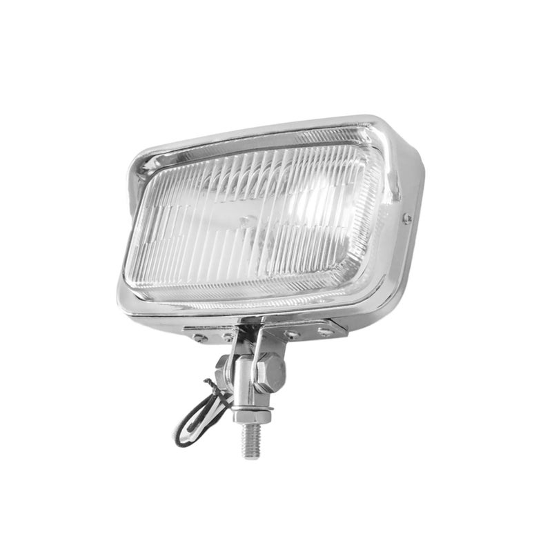 FATECIM Vintage Motorcycle Square Headlight Retro Head Light Lamp Clear Lens with Visor Universal For Harley Cruiser Bobber Chopper Yamaha Honda Cafe Racer Chrome - Image 1